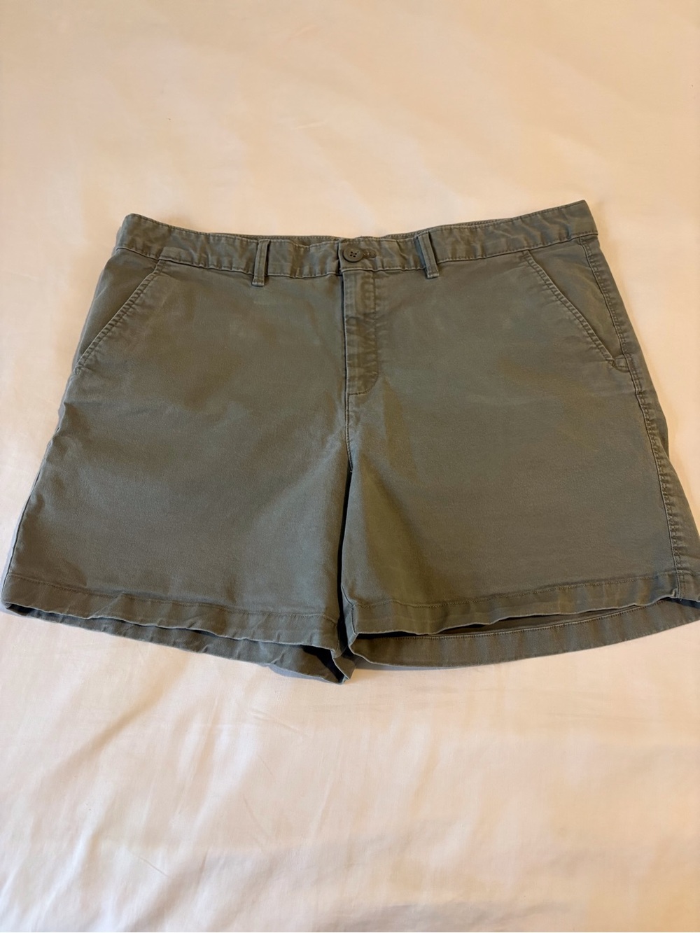 Eddie Bauer Olive Green Cotton Bermuda Shorts